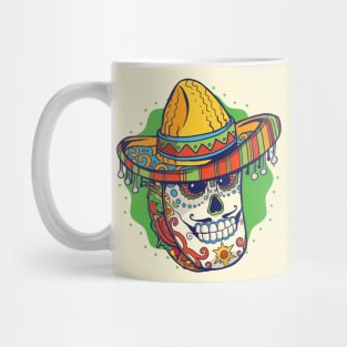 Day of the Dead Sugar Skull Taco with Sombrero Mug
